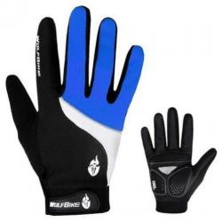 Fietshandschoenen MTB maat L XL fiets handschoenen blauw