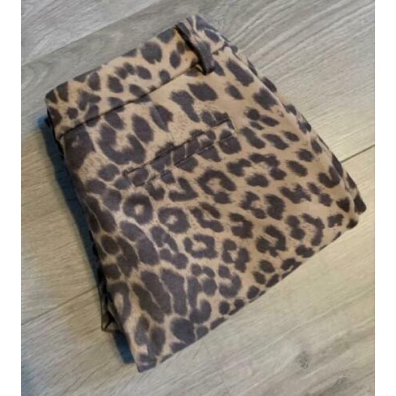 NIEUW: Drole de Copine Panter Print Broek Bruin Loavies S