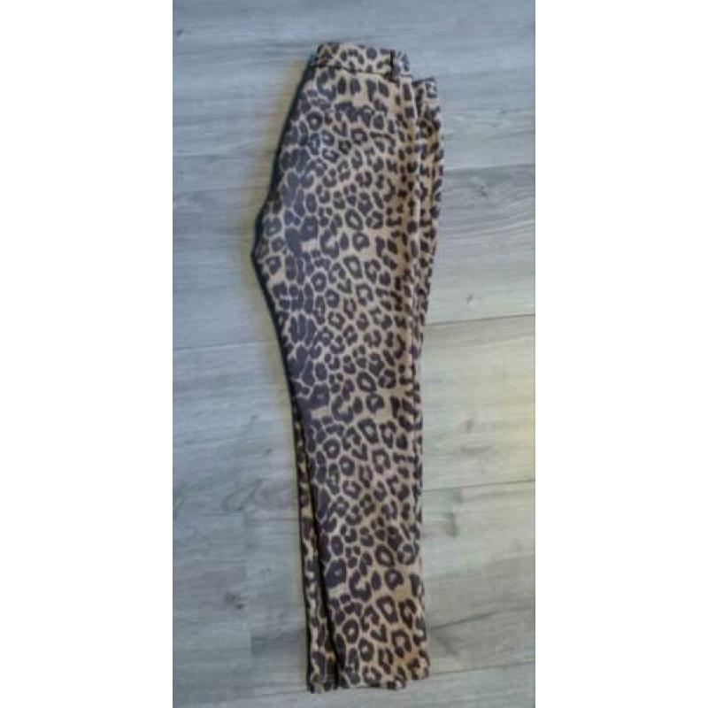 NIEUW: Drole de Copine Panter Print Broek Bruin Loavies S