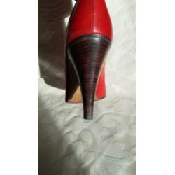 Casadei vintage laarsjes, rood, maat 37,5 (7.5)