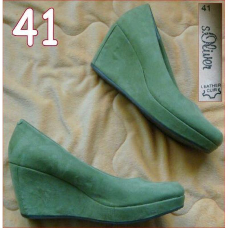 Mooie groene pumps/instappers van S.OLIVER maat 41