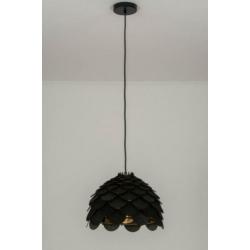 hanglamp hout zwart uniek eettafel tafel slaapkamer bed lamp