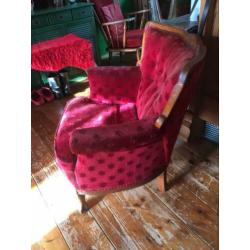 Rood velourse Queen Anne stoelen !