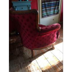 Rood velourse Queen Anne stoelen !