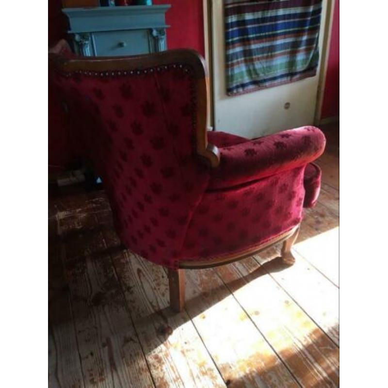 Rood velourse Queen Anne stoelen !