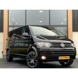 Volkswagen Transporter 2.0 TDI 140PK DSG-7 LANG DC ZWART NAV