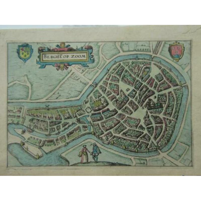 Bergen op zoom oude gravure 1612.