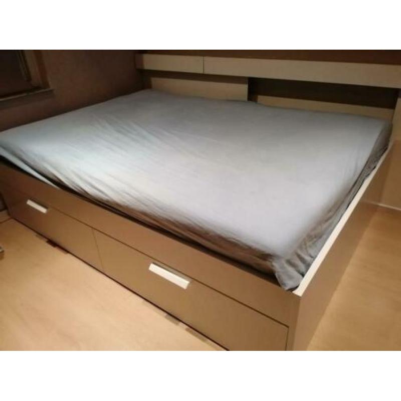 Ikea brimnes 2 persoons bed + matras 140cm breed