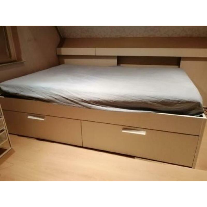 Ikea brimnes 2 persoons bed + matras 140cm breed