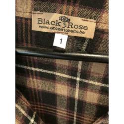 Black Rose wijde jurk met ruiten, maat S