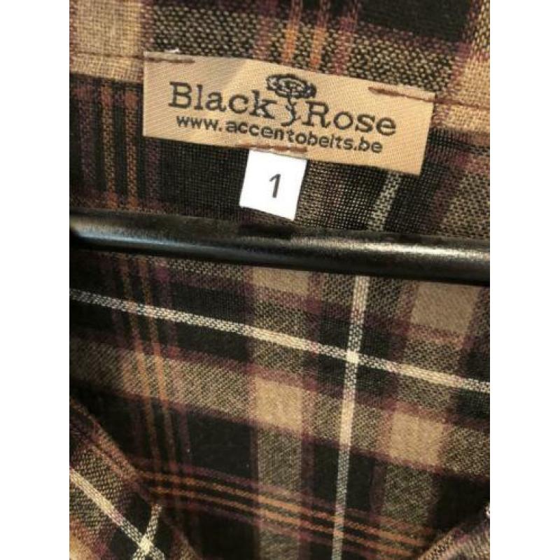 Black Rose wijde jurk met ruiten, maat S