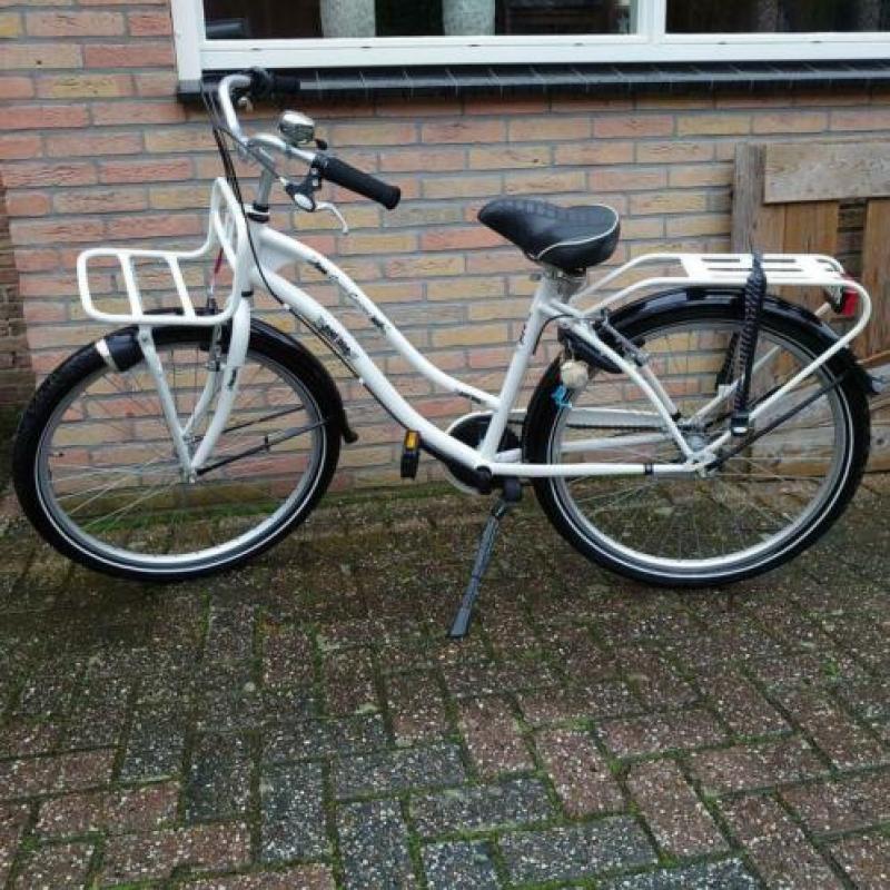 Crazy Cruiser 26 inch meisjesfiets Wit Zwart