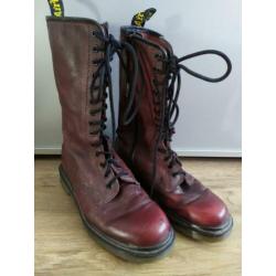 Dr Martens hoge leren laarzen donkerrood / bordeaux - mt 41