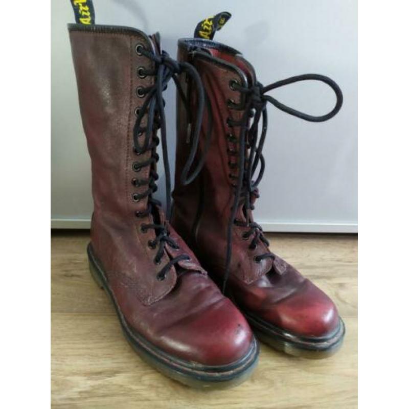 Dr Martens hoge leren laarzen donkerrood / bordeaux - mt 41