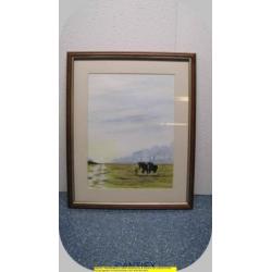 9692 - aquarel paarden - William James - € 35