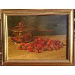 Jurgen "George" Pletser (1871-1942) Stilleven met aardbeien