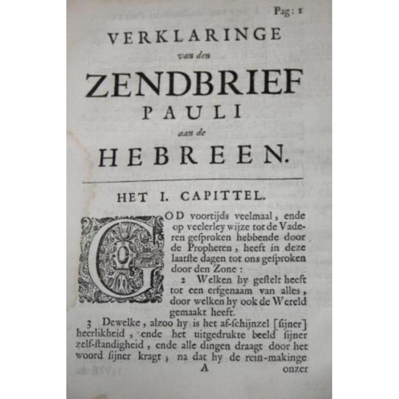 Henricus Groenewegen - Hebreenbrief (1679, overslaand perk.)