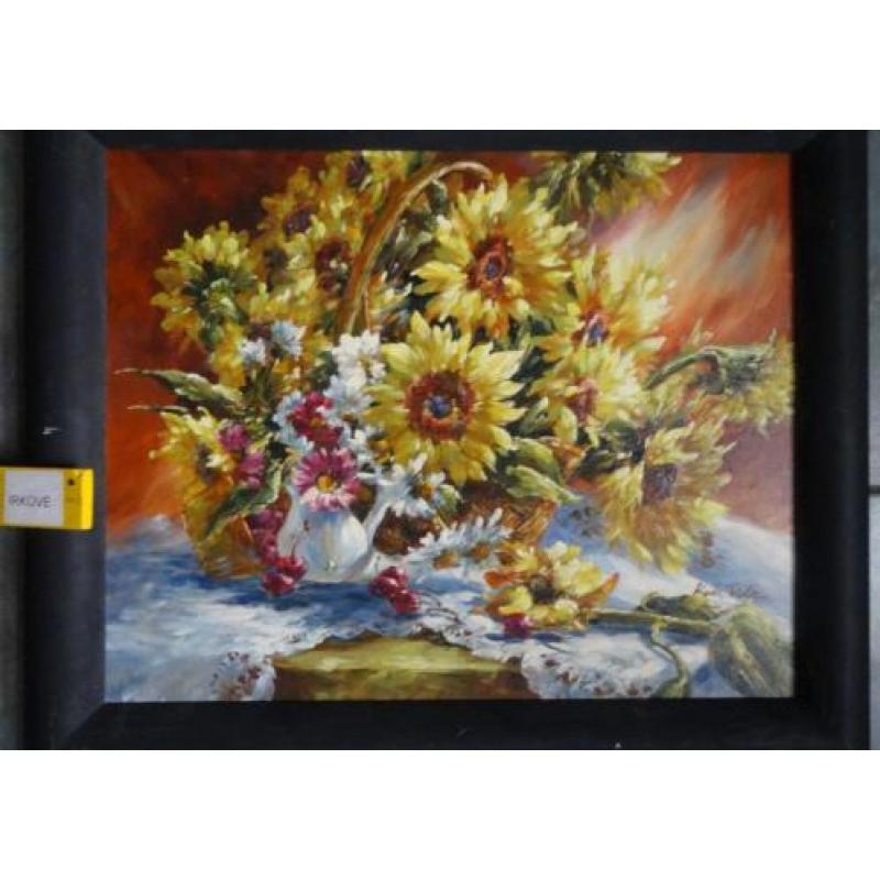 ZONNEBLOEMEN! OLIEVERF * VROLIJKE KUNST * In Lijst *