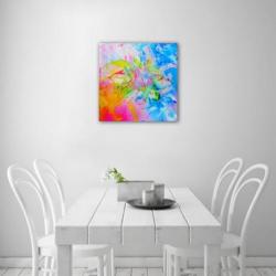 Zelfgemaakt modern abstract schilderij op canvas met acryl