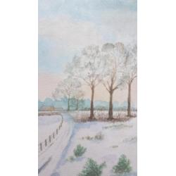 Aquarel winterlandschap gesigneerd