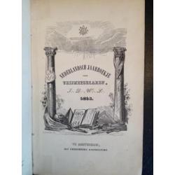 Nederlandsch jaarboekje vrijmetselaren - 1852 - Schaars