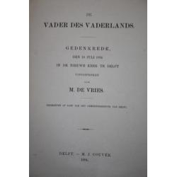 Gedenkrede: Vader des vaderlands, door M. de Vries (1884)