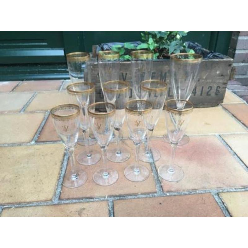 11 antieke originele Louis Vuitton champagne wijn glas