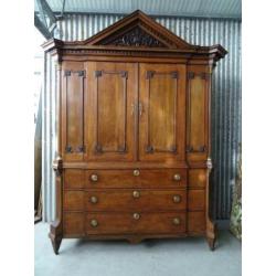 Hollands kabinet, mahonie linnenkast, commode, laden kast.