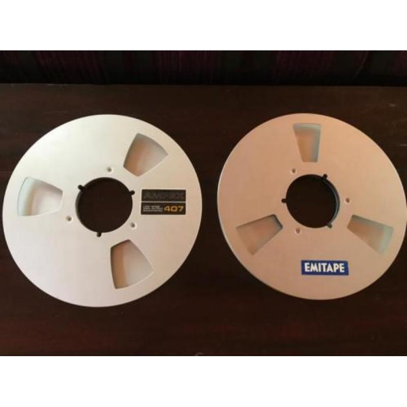 2 grote metalen 26,5cm reels / bandrecorderspoelen