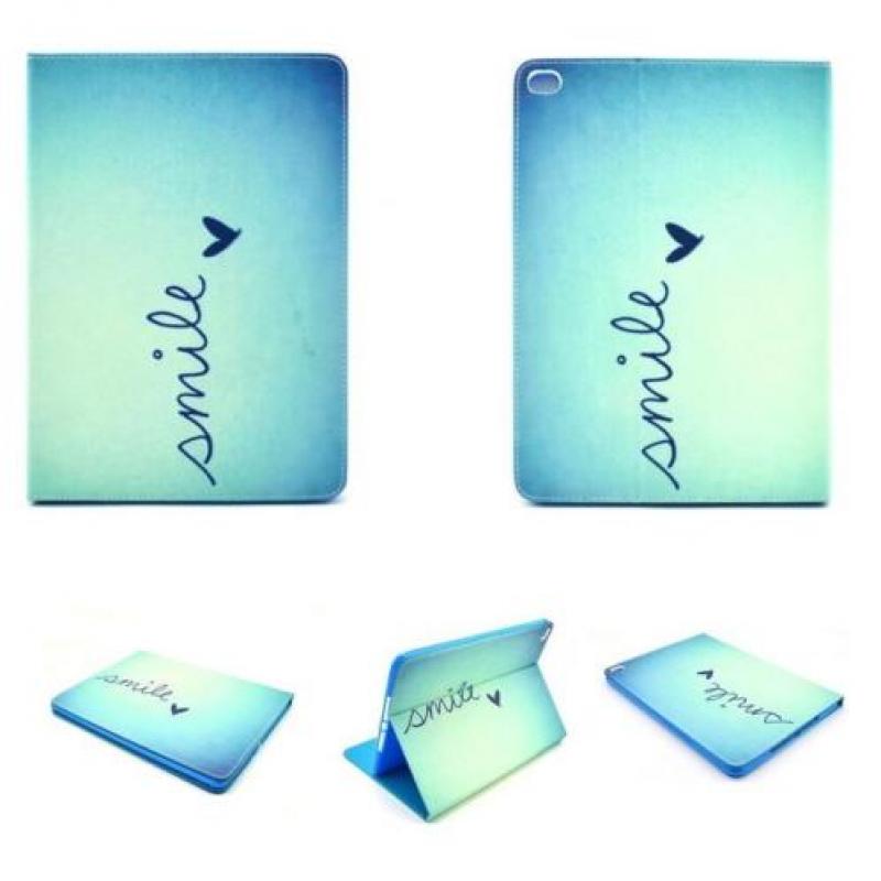 iPad Air 2 lederen leren leer hoes hoesje case Blauw - Smile