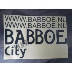 Actie nieuw Babboe bakfiets sticker's €17.50 incl op alles