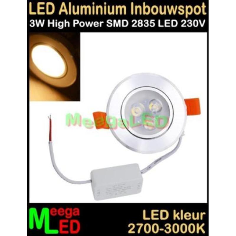 Badkamer - LED inbouwspot spot 230V Ra 3W - 3 Watt - Warmwit