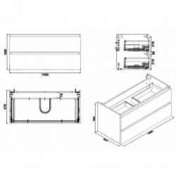 Onderkast Luna 100X47 Wit (2 Laden)