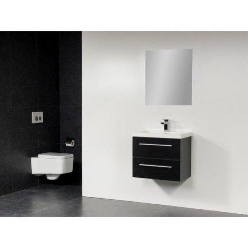 Saniclass XS line badmeubel met spiegel 80x38cm black wood