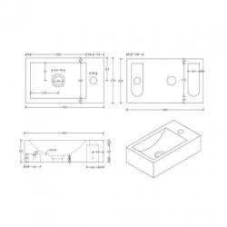 Hardstenen fonteinset Hiroko 40x23x11 cm (Wastafels)