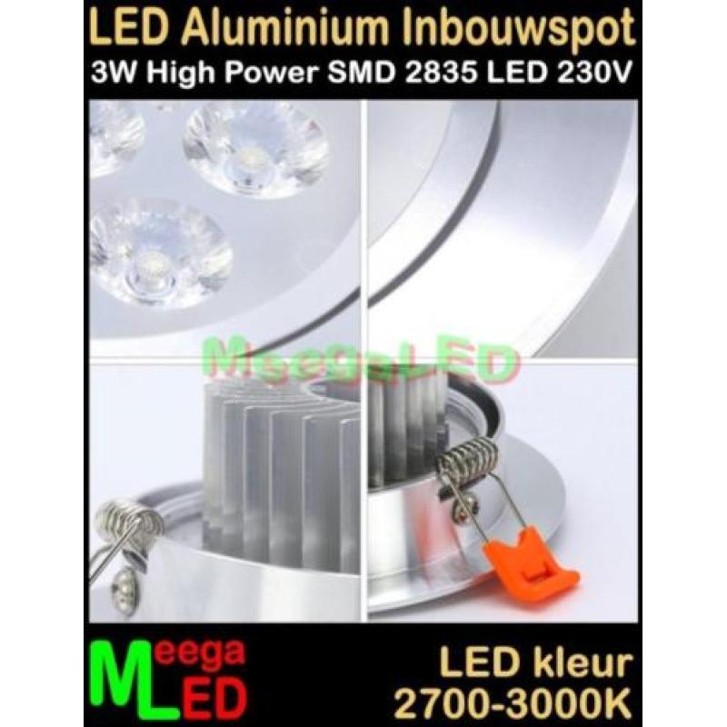 Badkamer - LED inbouwspot spot 230V Ra 3W - 3 Watt - Warmwit