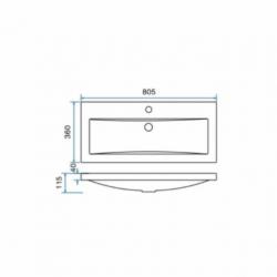 Badmeubel Set Extra Compact 80X36 Cm Houtnerf Grijs