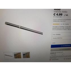 Gordijnroede zilverkleur IKEA nieuw