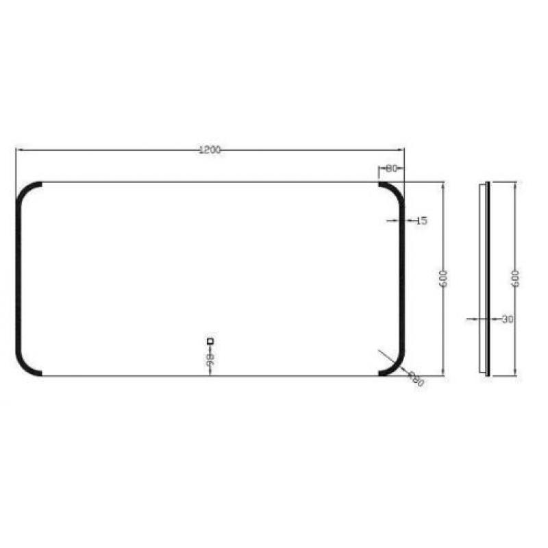 Wiesbaden Bracket dimbare LED condensvrije spiegel 1200x600