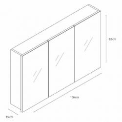 Spiegelkast Differnz The Collection Concept 100x62x15 cm Wit